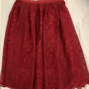 Woman’s midi skirt red